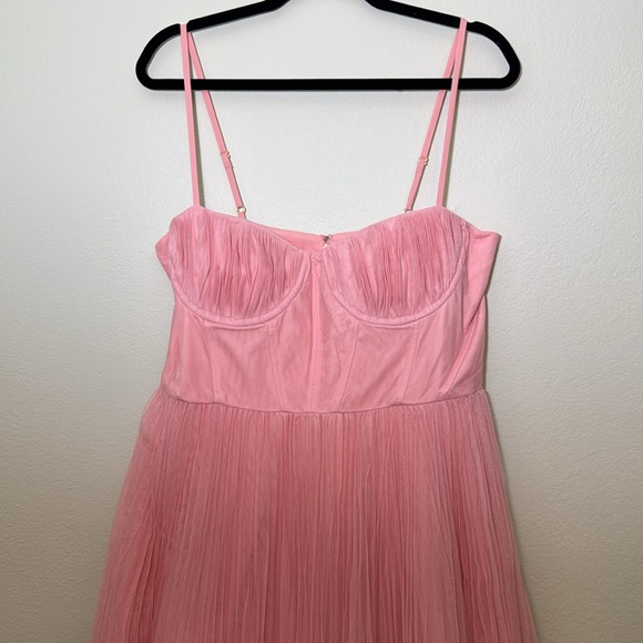Anthropologie Hutch Amara Corset Pleated Tulle Fit & Flare Midi Dress size 14 - Picture 6 of 12